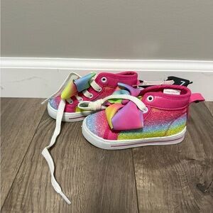 JoJo Siwa Pink High-Top Sneakers with Rainbow Glitter
